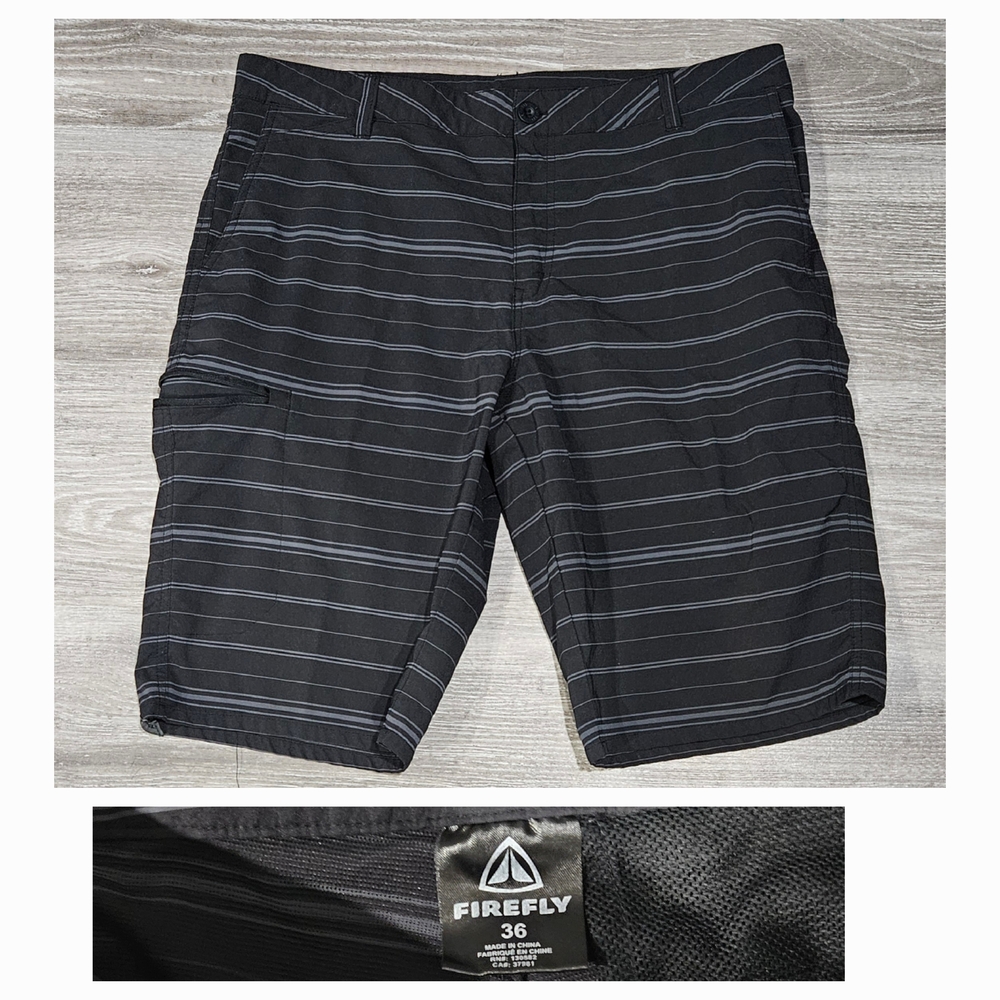 Firefly Black Striped Shorts